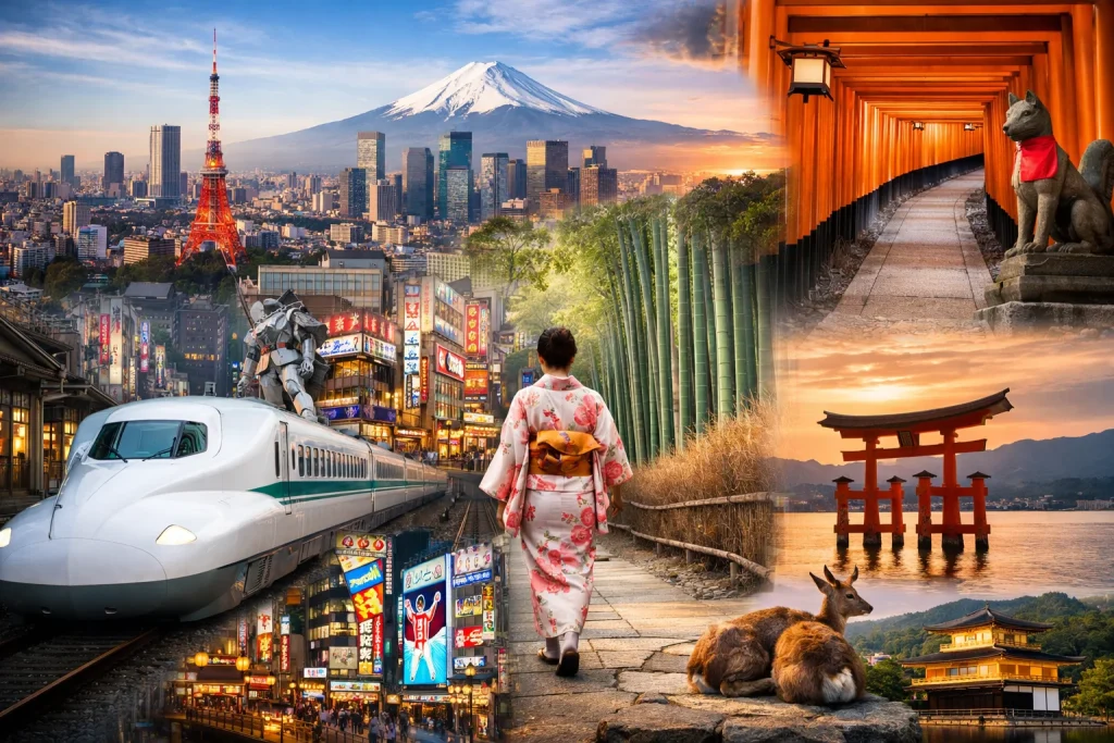guía de viaje a Japón con Tokio, Monte Fuji, tren bala shinkansen, Kioto y Miyajima